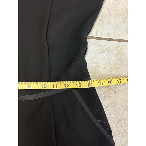 Lafayette 148 NY Size P (0-2) Jumpsuit Black Columbia Silk Trim V Neck Crepe - Picture 15 of 16